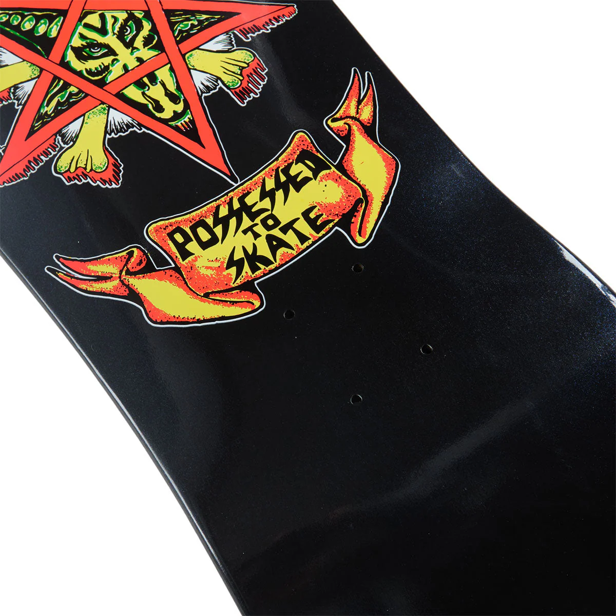 Dogtown x Suicidal Skates Possessed To Skate 80s Reissue Skateboard Deck - Black Gloss/Diamond Ice - 10.00" - Image 4