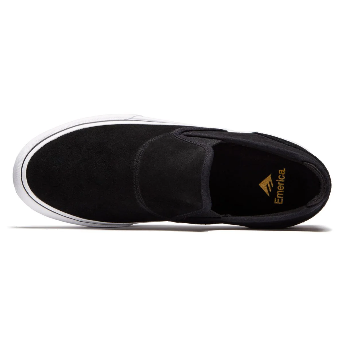 Emerica Wino G6 Slip-On Shoes - Black/White/Gold - Image 3