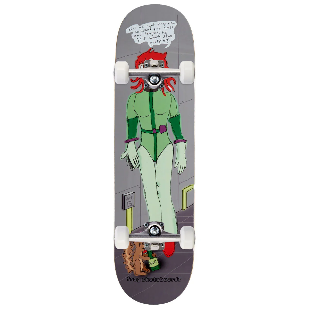 Frog Party Squirrel Pat G Skateboard Complete - 8.38"