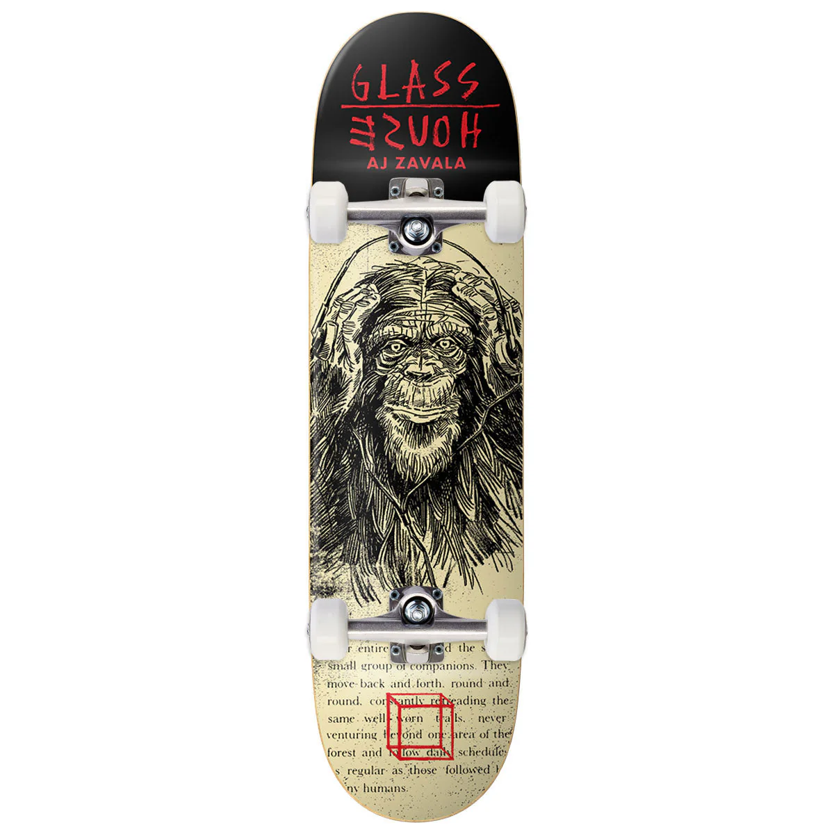 Glass House AJ Lavala Hear No Evil Skateboard Complete - 8.50"