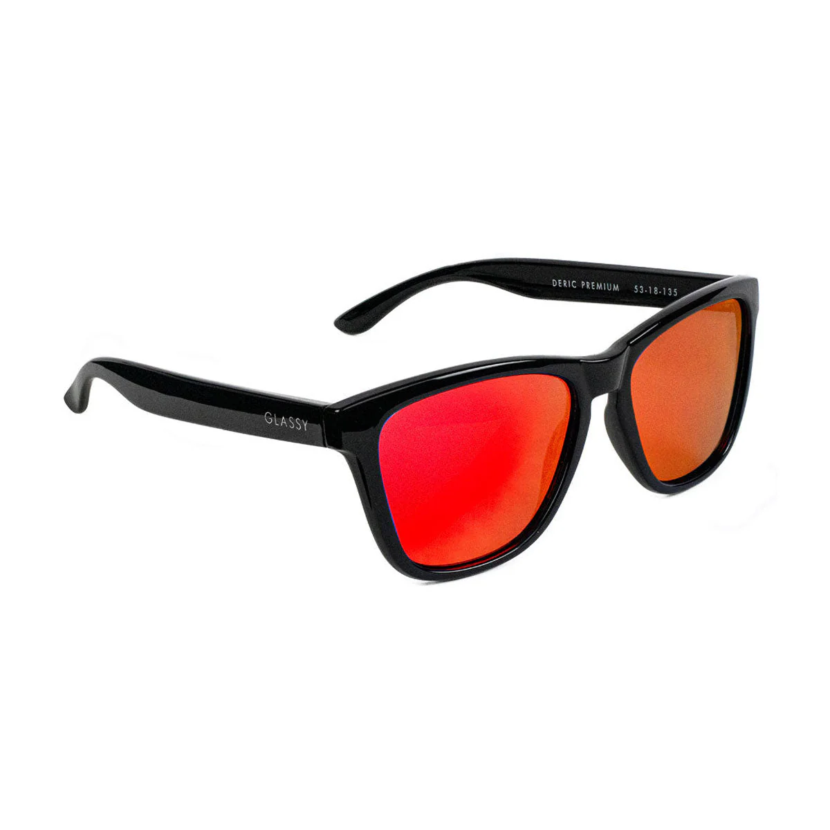 Glassy Deric Premium Polarized Sunglasses - Black/Red Mirror