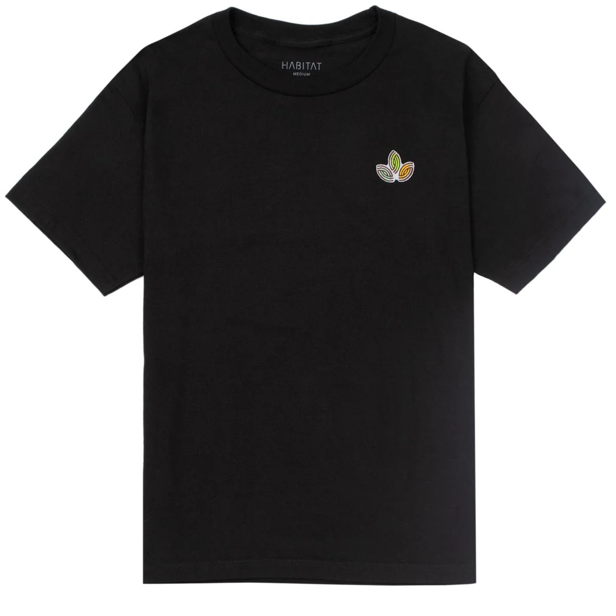 Habitat Leaves Embroidery T-Shirt - Black