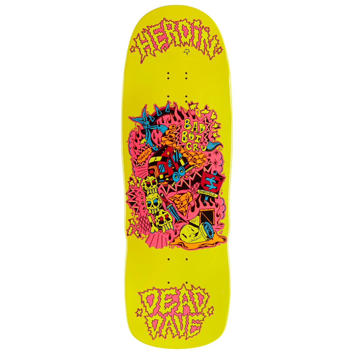 Heroin Dead Dave Trainlines Skateboard Deck - 10.125"