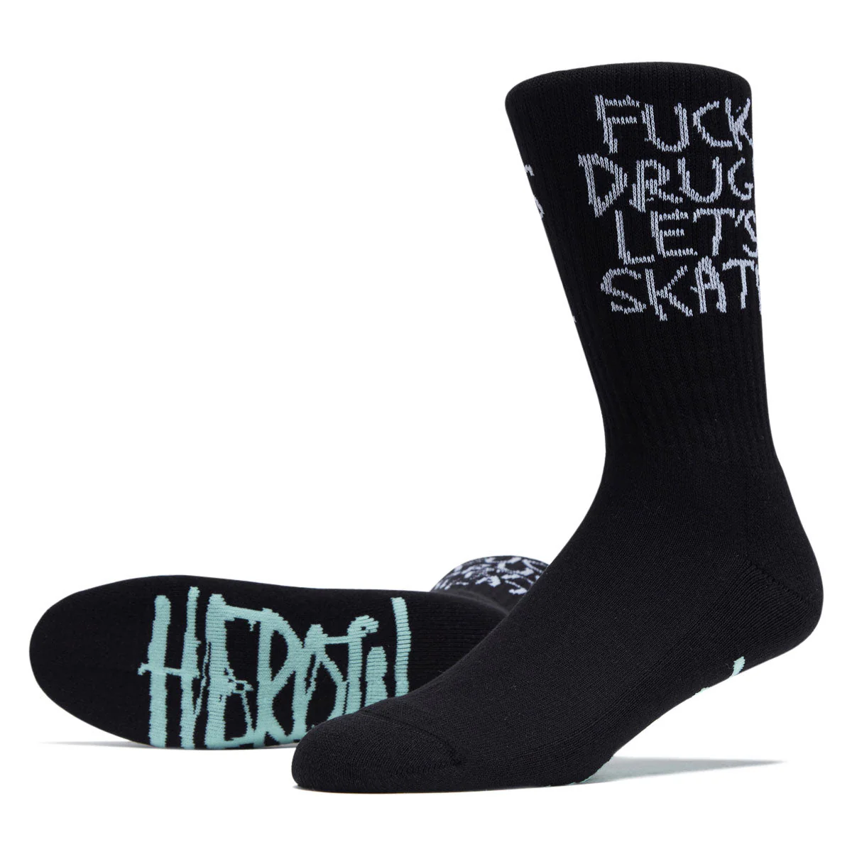 Heroin Fuck Drugs Socks - Black - Image 2
