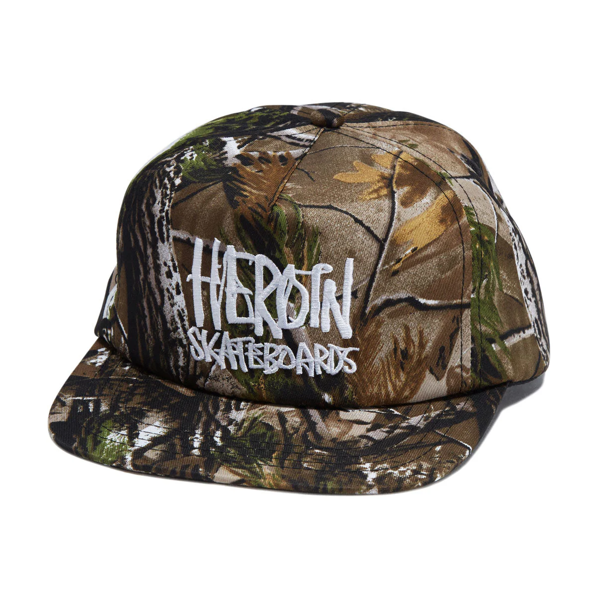 Heroin Script Nylon Snapback Hat - Camo