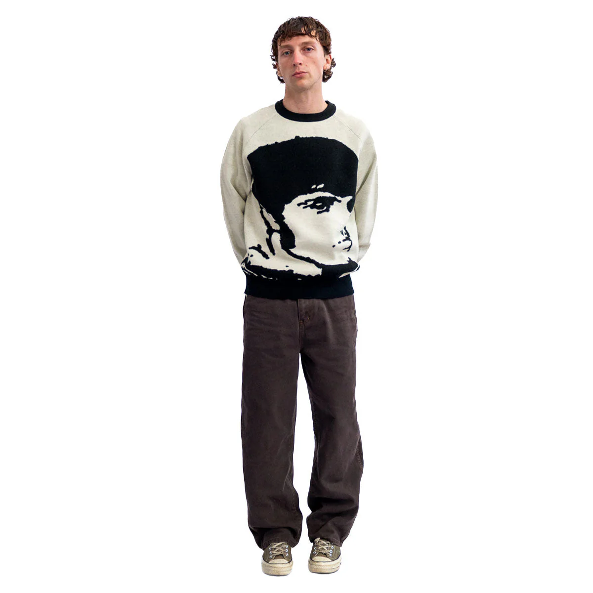 Hoddle Sane Reaction Knit Sweater - White/Black - Image 5
