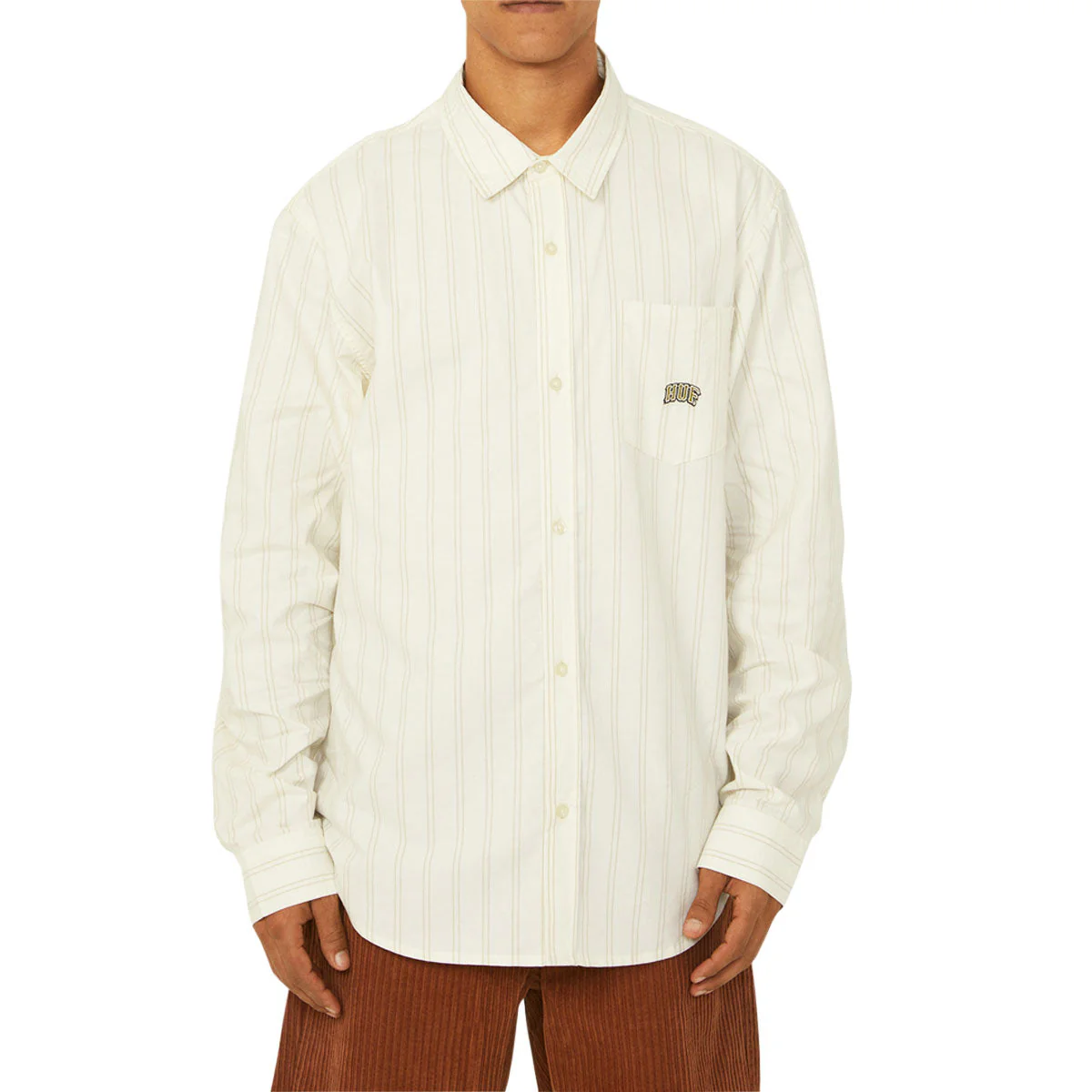 HUF Classic Arch Long Sleeve Oxford Shirt - Bleach