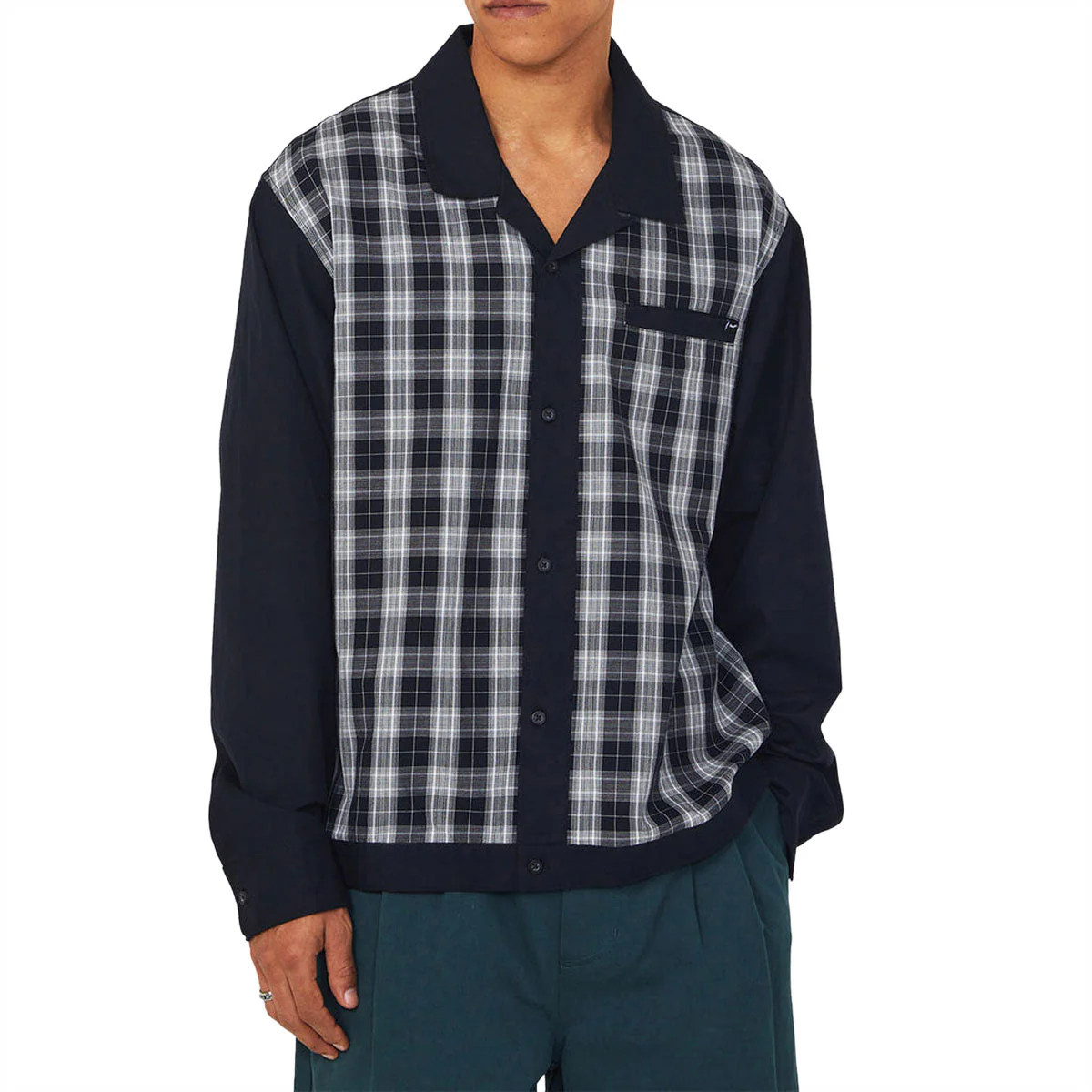 HUF Coolidge Plaid Long Sleeve Shirt - Black