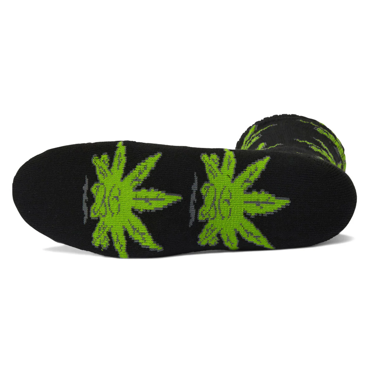 HUF Green Buddy Crew Socks - Black II - Image 2
