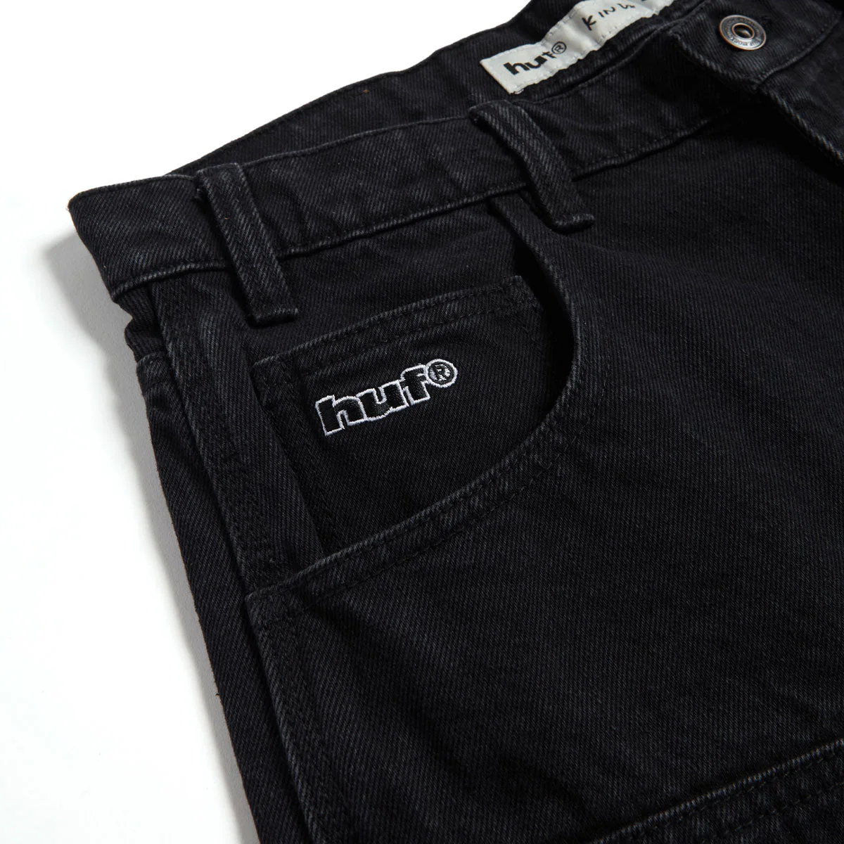 HUF Kinda Loose Double Knee Shorts - Faded Black - Image 3