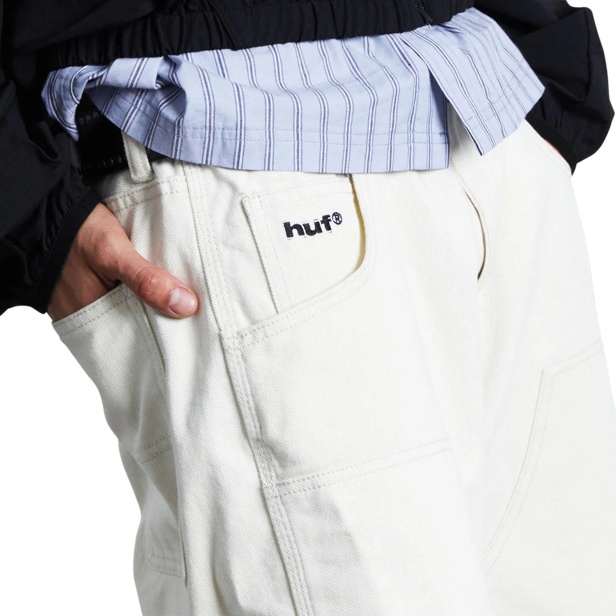 HUF Kinda Loose Double Knee Shorts - Natural - Image 5