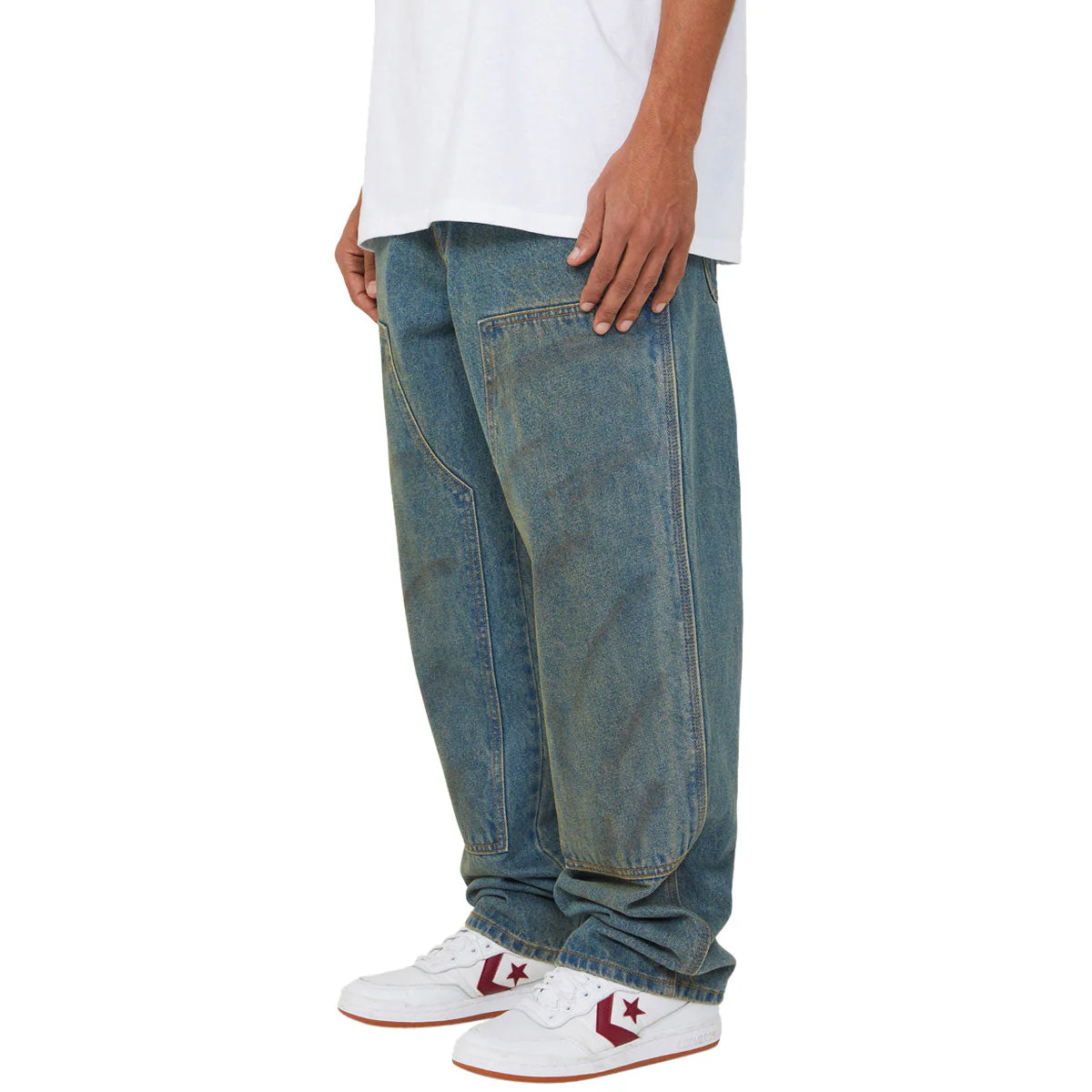 HUF Kinda Loose Double Knees Jeans - Dirty Wash - Image 3