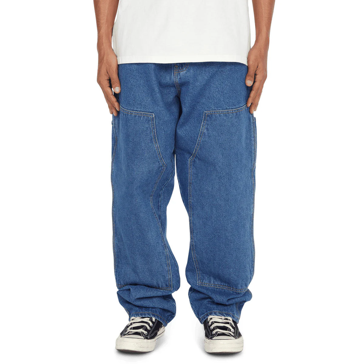 HUF Kinda Loose Double Knees Jeans - Stone Wash Indigo
