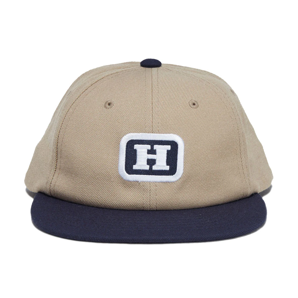 HUF Serif H 6 Panel Snapback Hat - Khaki - Image 5