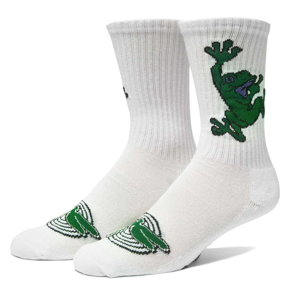 HUF Stuck On You Crew Socks - White