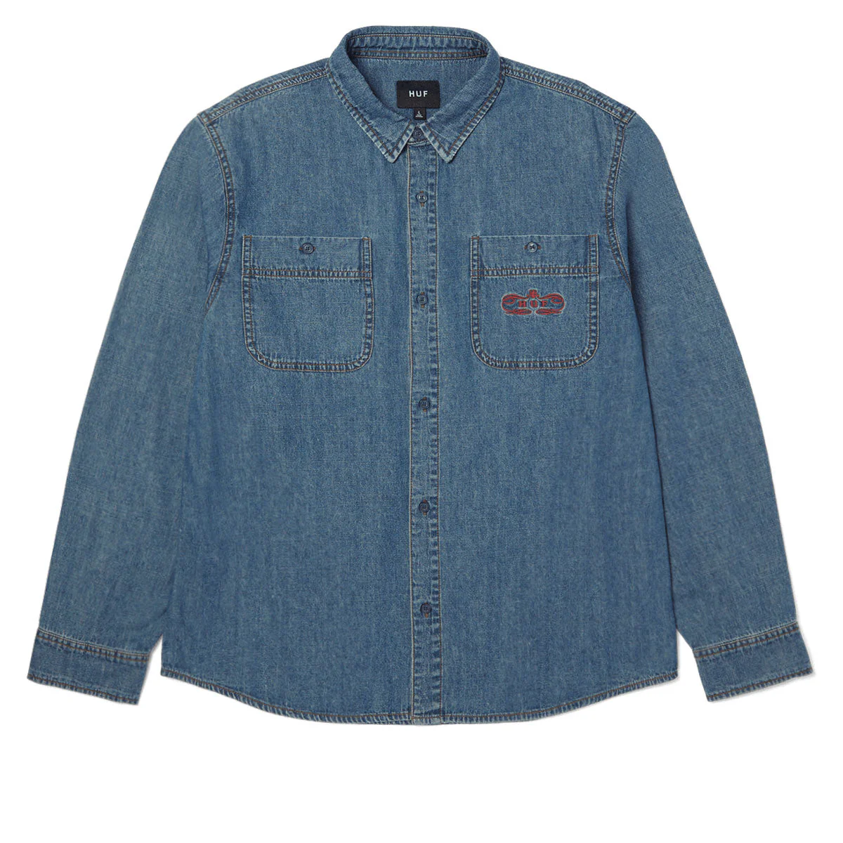 HUF Worldwide Clothiers Denim Long Sleeve Shirt - Indigo
