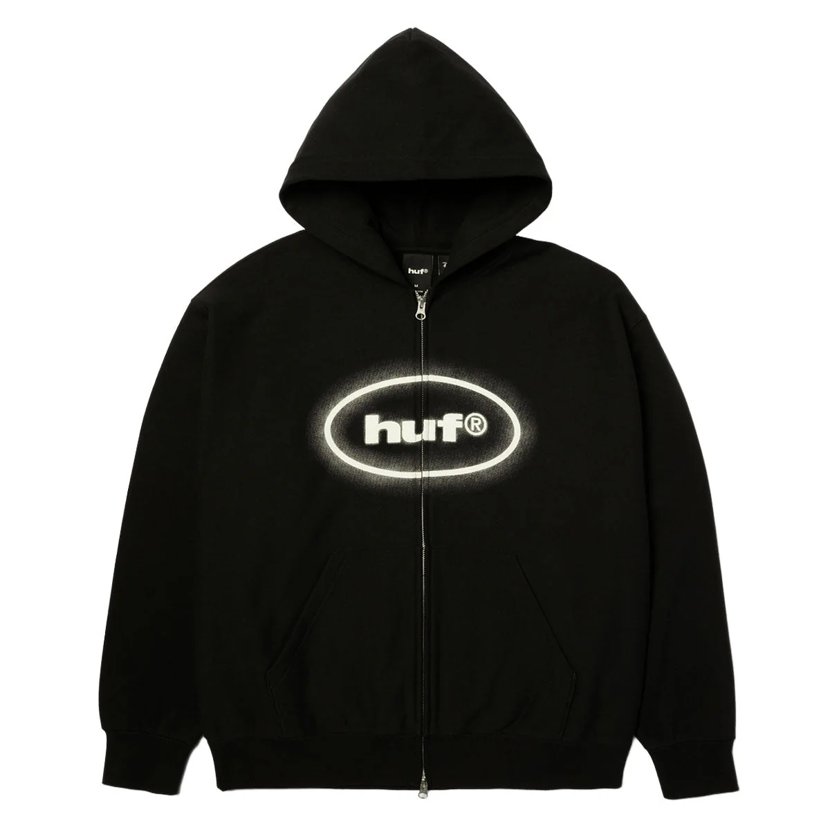 HUF x Mickey Mouse Spray Full Zip Hoodie - Black