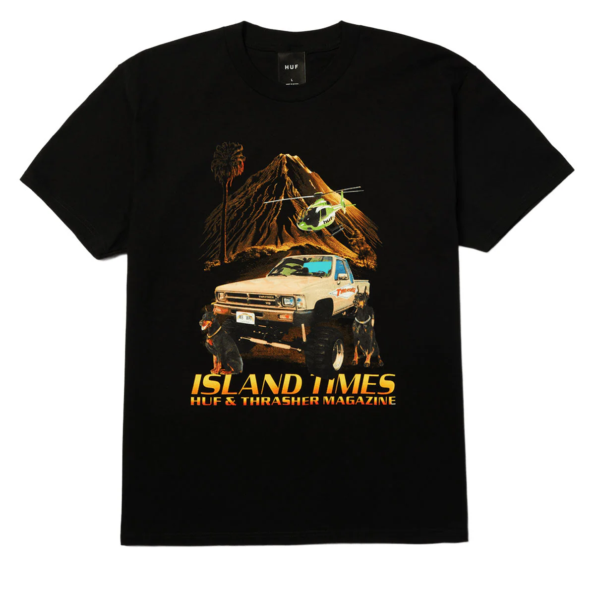 HUF x Thrasher Island Times T-Shirt - Black