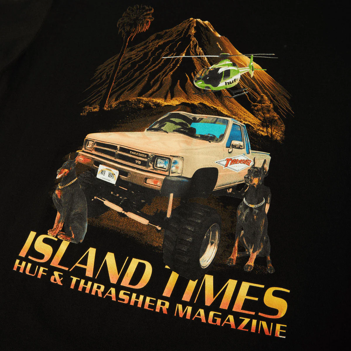 HUF x Thrasher Island Times T-Shirt - Black - Image 2