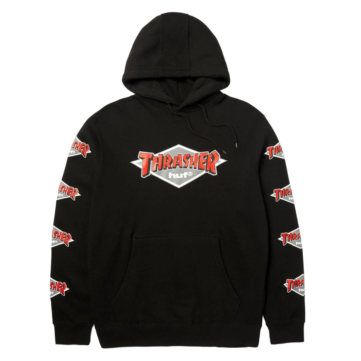 HUF x Thrasher Logo Hoodie - Black