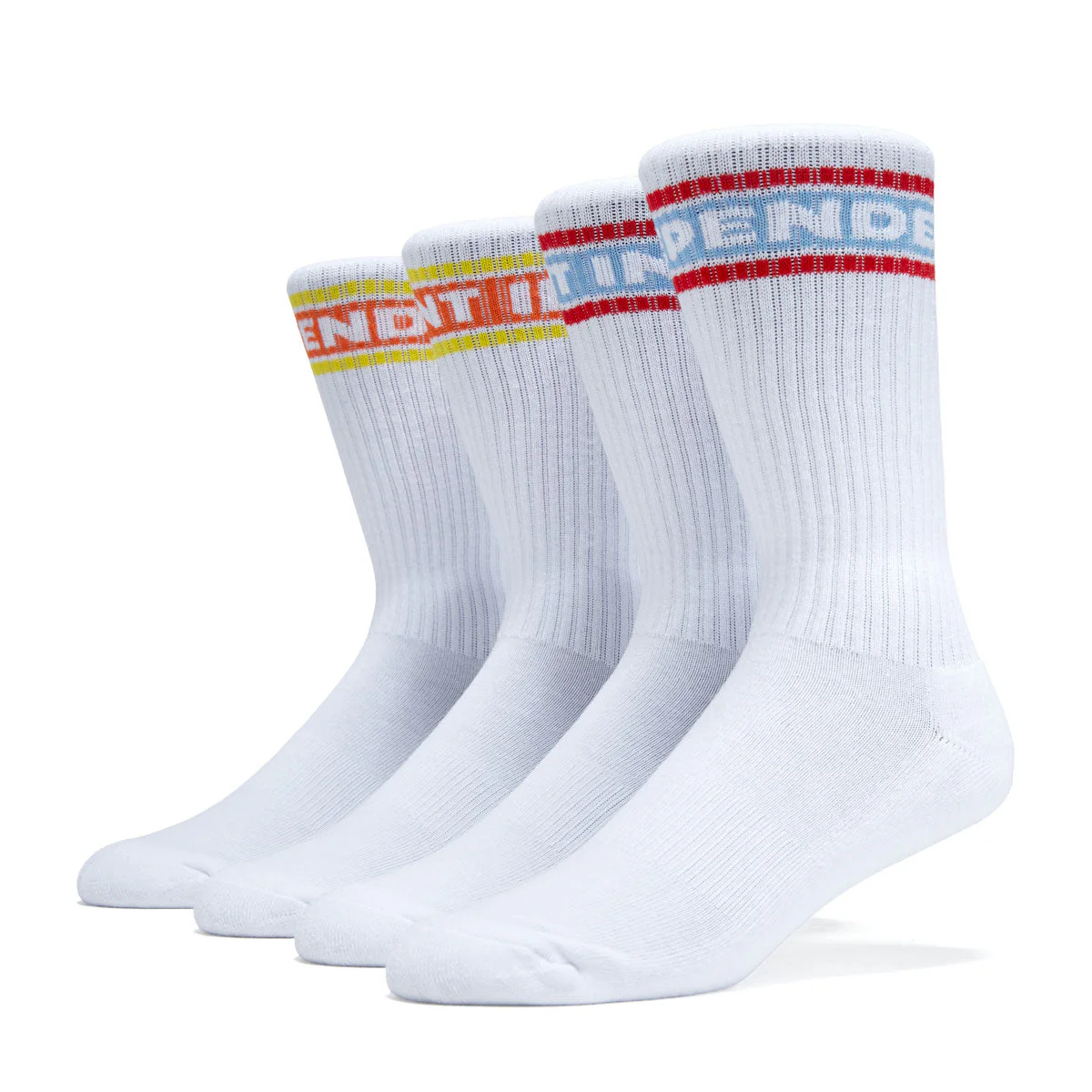 Independent Bar Logo Crew 2 Pack Of Socks - White Multi