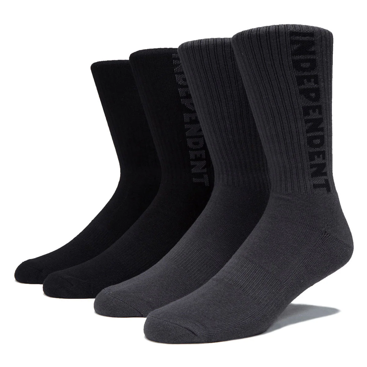 Independent Baseline Crew 2 Pack Of Socks - Black/Charcoal