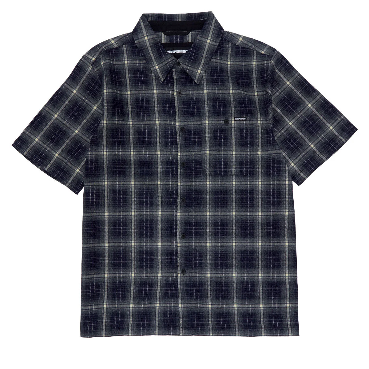 Independent Belmont Short Sleeve Flannel Shirt - Navy/White