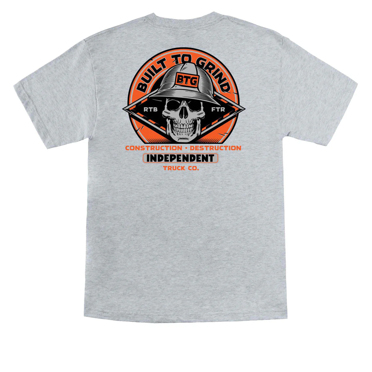 Independent Built To Grind Hard Head T-Shirt - Sport Grey