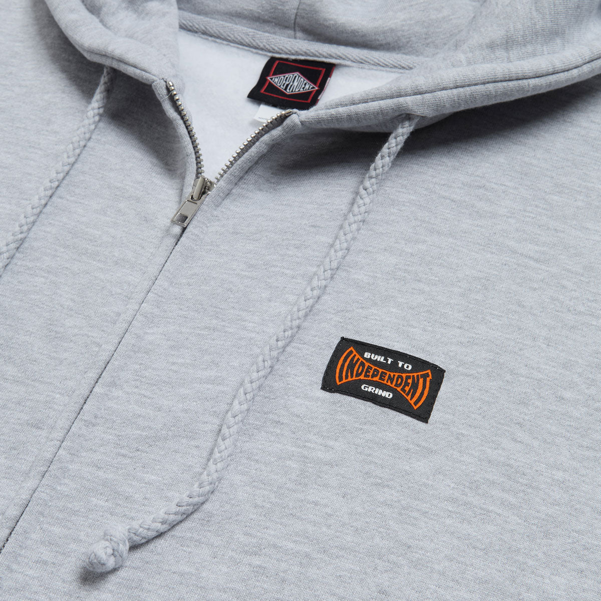 Independent Built To Grind Span Zip Hoodie - Grey Heather - Image 3