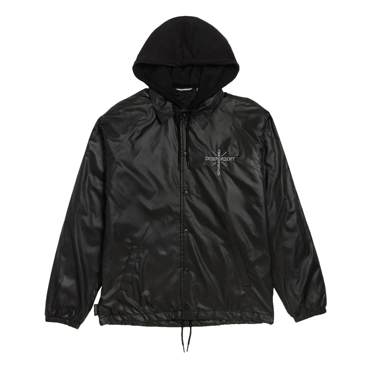 Independent Dressen Skull Rose Hooded Windbreaker Jacket - Black