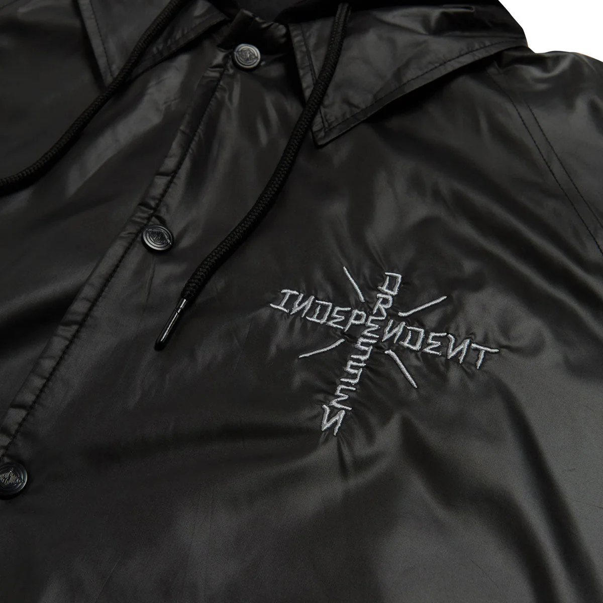 Independent Dressen Skull Rose Hooded Windbreaker Jacket - Black - Image 4