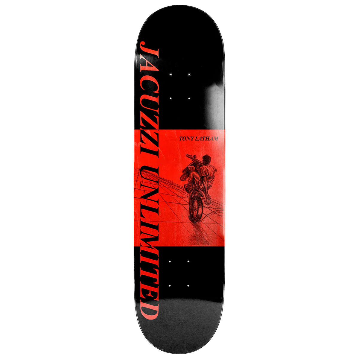 Jacuzzi Unlimited Tony Latham Dirtbike EX7 Skateboard Deck - Red - 8.50"
