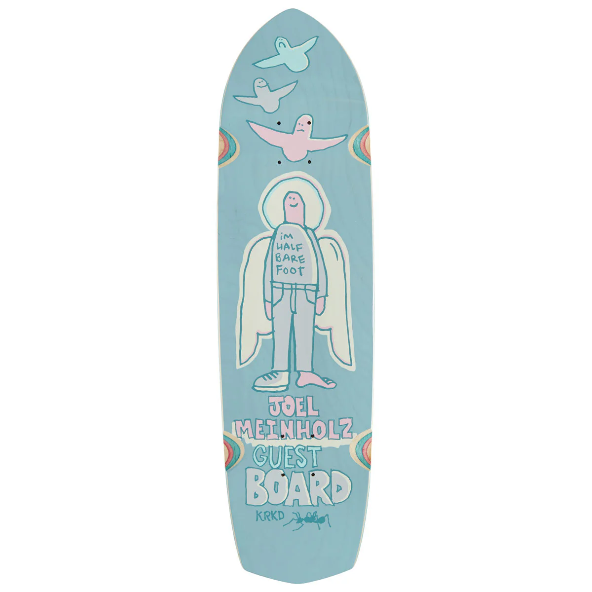 Krooked Joel Meinholz Guest Pro Zig Zagger Skateboard Deck - Light Blue - 8.62"