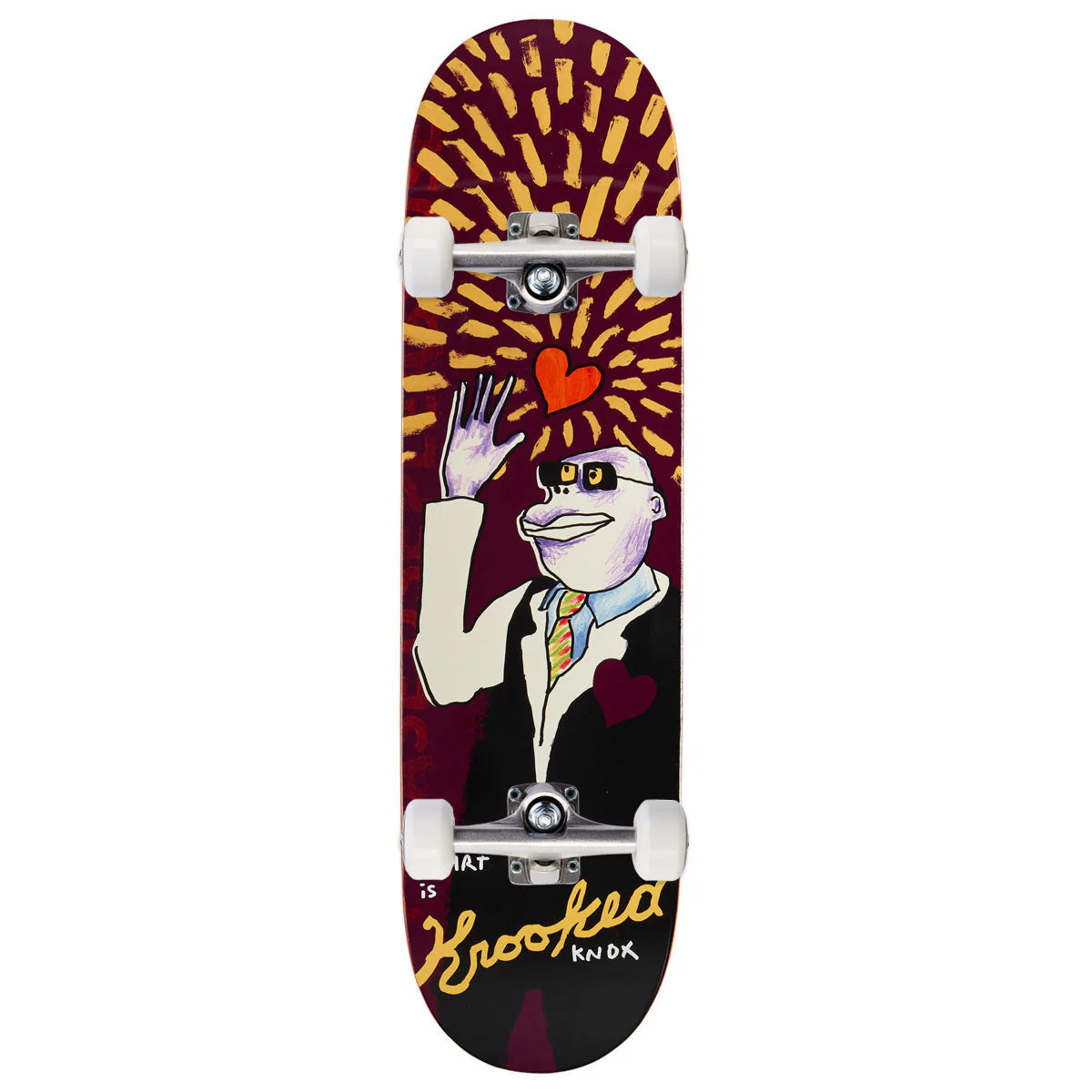Krooked Knox This Heart Skateboard Complete - Purple - 8.50"