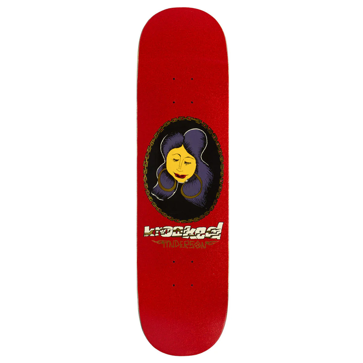 Krooked Manderson DBX Chain Frame Skateboard Deck - Red - 8.38"