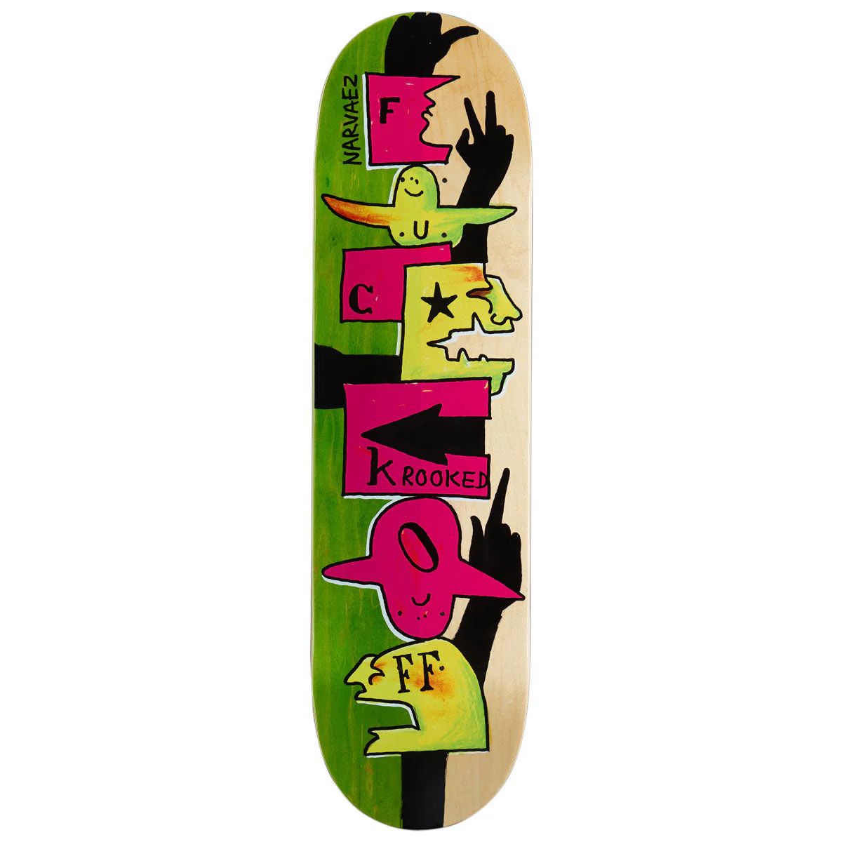 Krooked Narvaez F Off Skateboard Deck - 8.38"