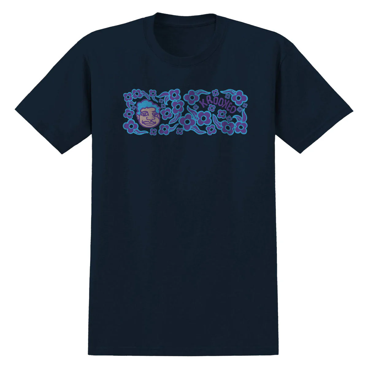 Krooked Sweatpants Redux T-Shirt - True Navy/Multi Color