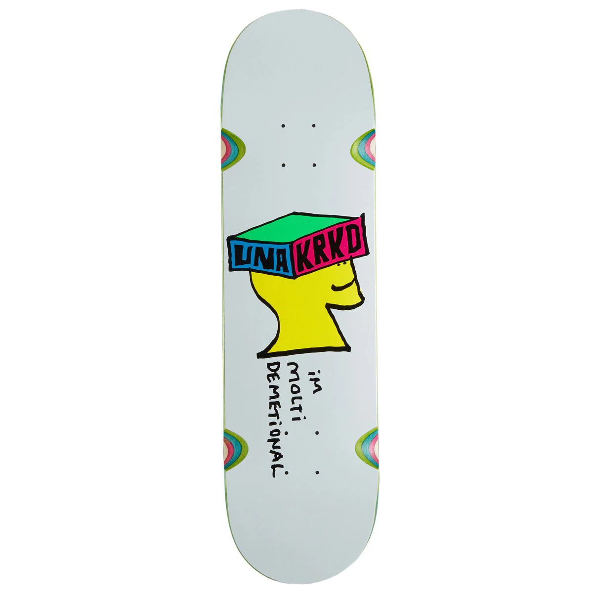 Krooked Una Molti Dementional Skateboard Deck - White - 8.28"