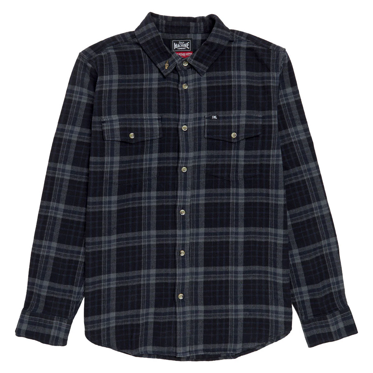 Loser Machine Step Up Flannel Shirt - Black/Navy - Image 2