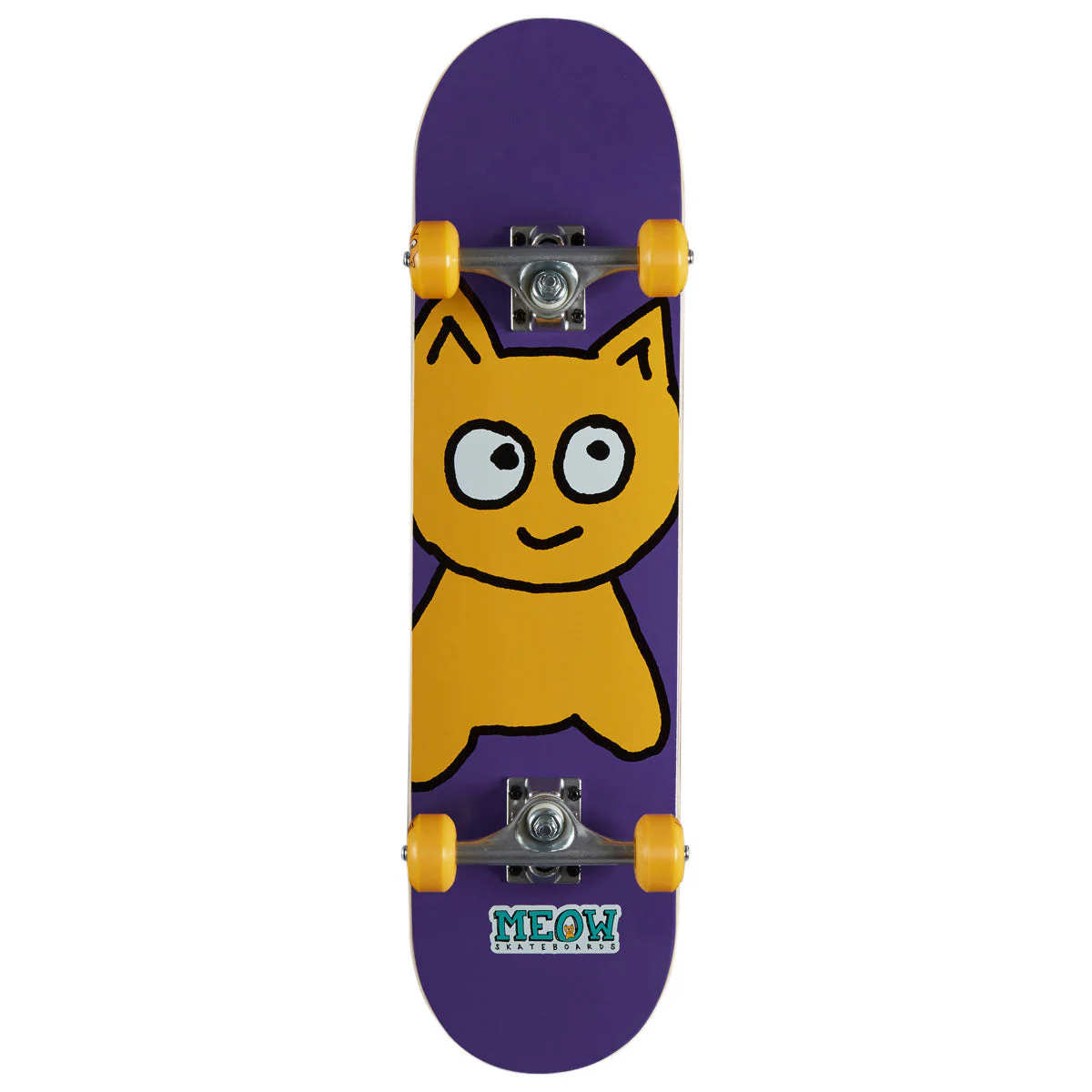Meow Big Cat Soft Top Pre-Built Skateboard Complete - Purple - 7.50"