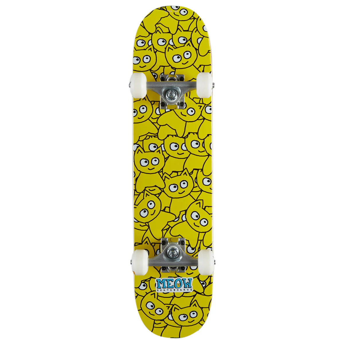 Meow Sticker Pile Soft Top Pre-Built Skateboard Complete - CMYK Yellow - 6.75"
