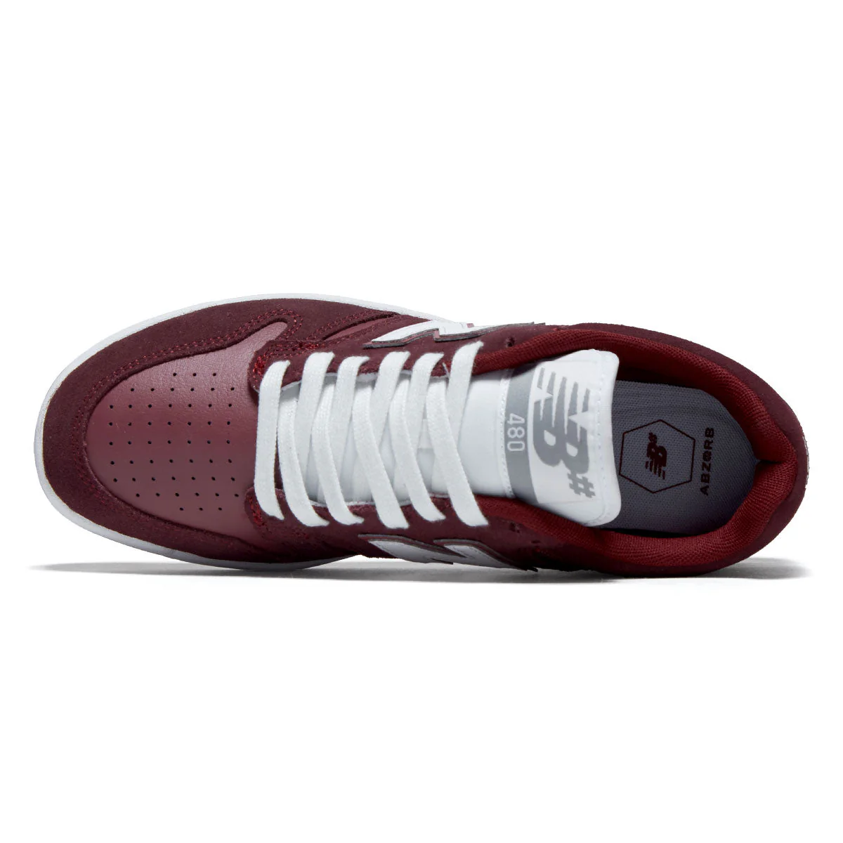New Balance 480 Shoes - Monarch Burgundy/White - Image 3