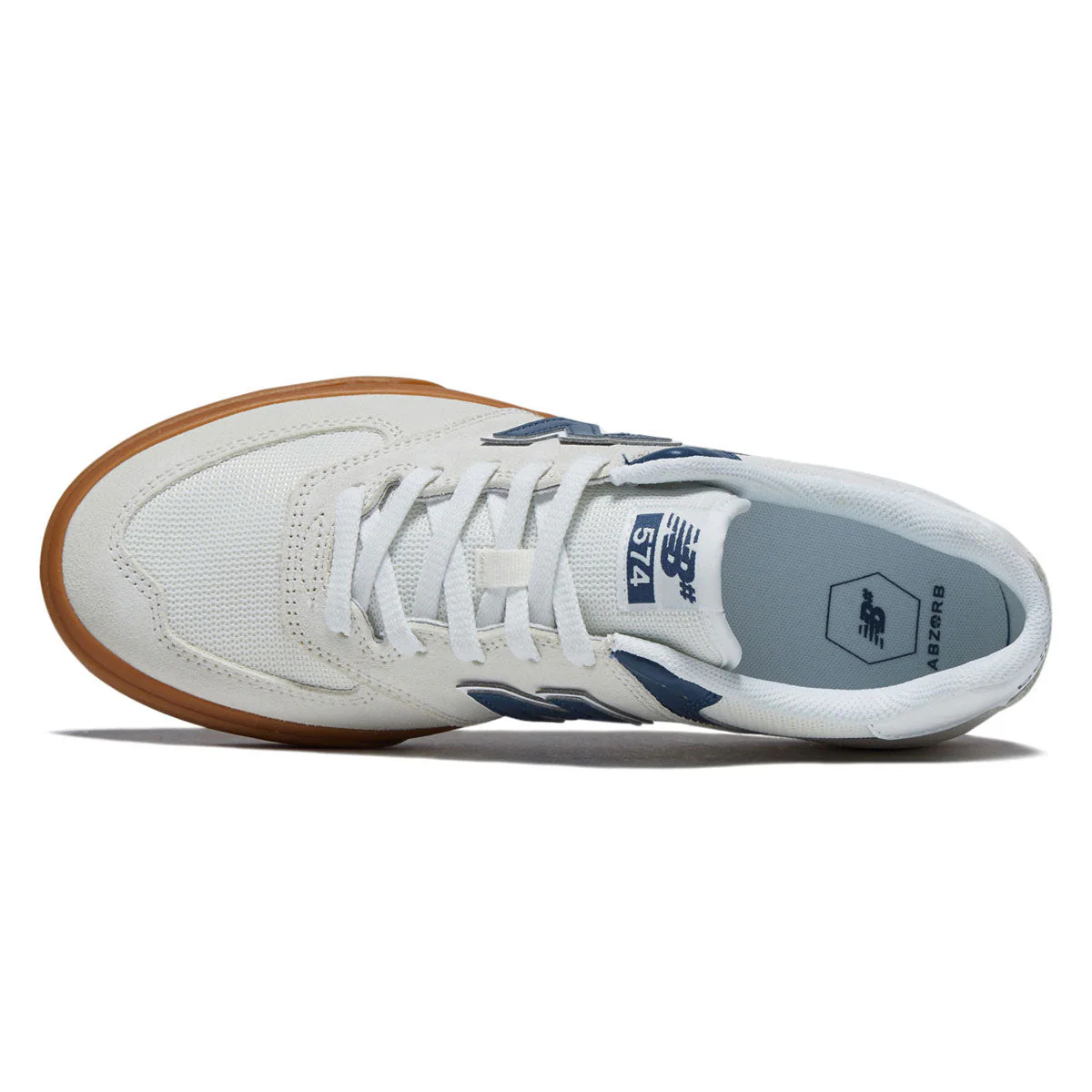 New Balance 574 Vulc Shoes - Sea Salt/Blue - Image 3