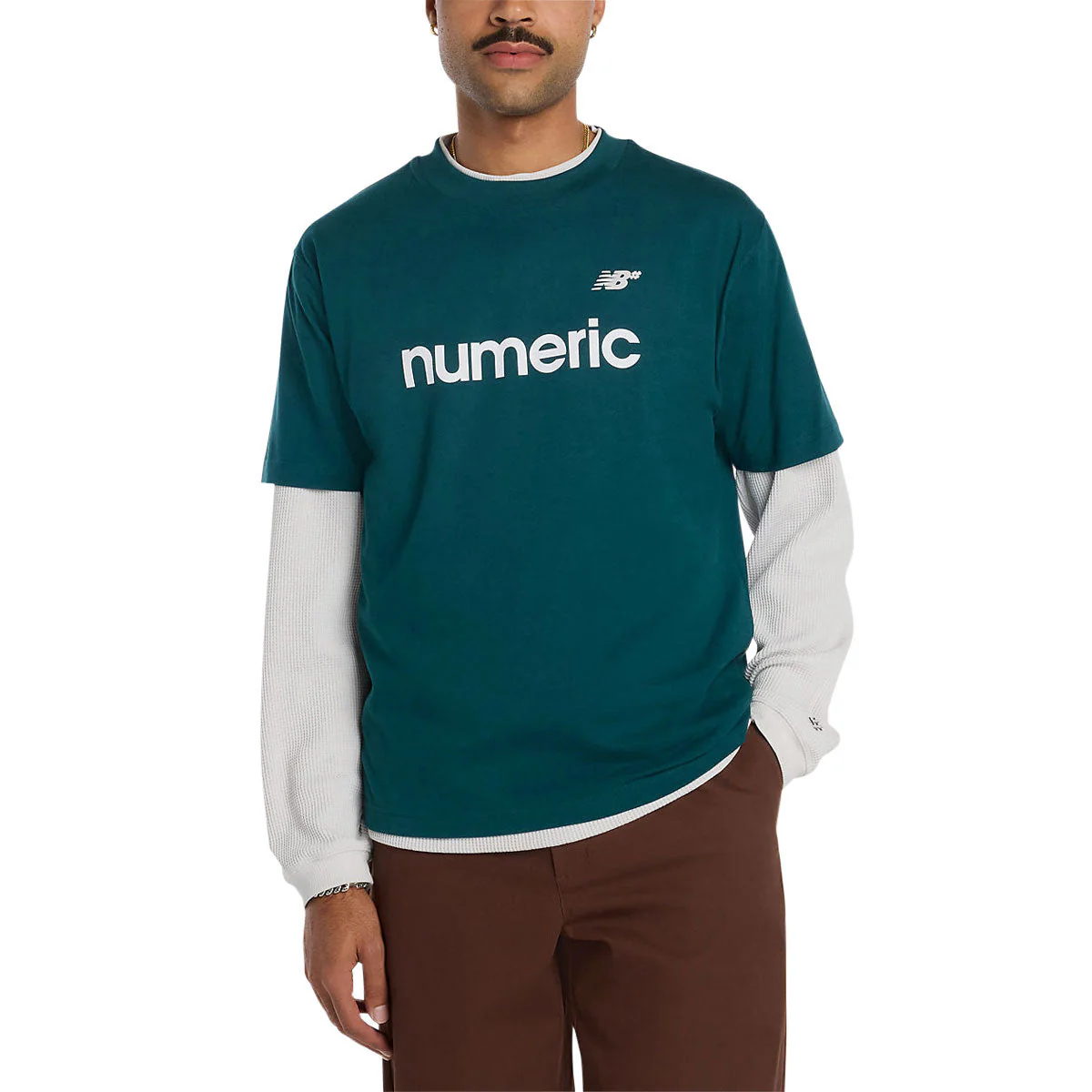 New Balance Numeric Linear Logo T-Shirt - Medusa Green - Image 2