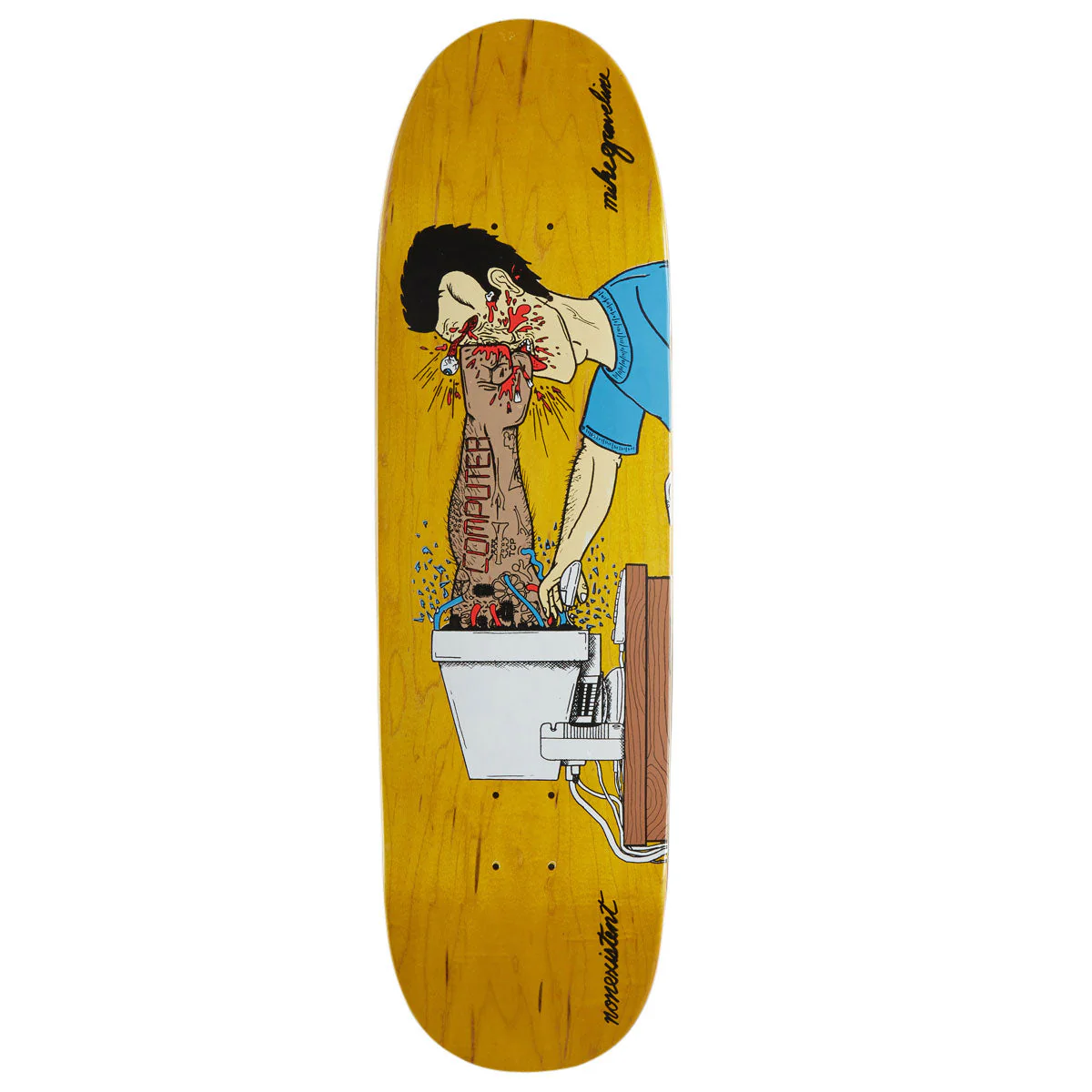Nonexistent Mike Graveline Computer Pro Hybrid Football Shape Skateboard Deck - 8.75"