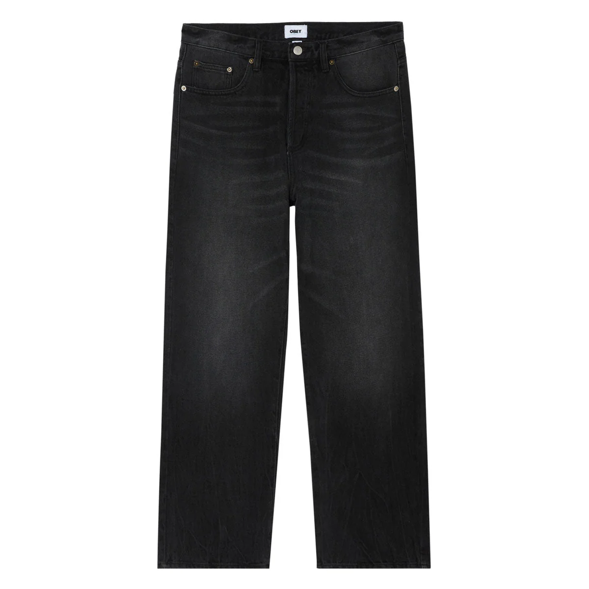 Obey Boxcar Straight Leg Denim Jeans - Heavy Vintage Black