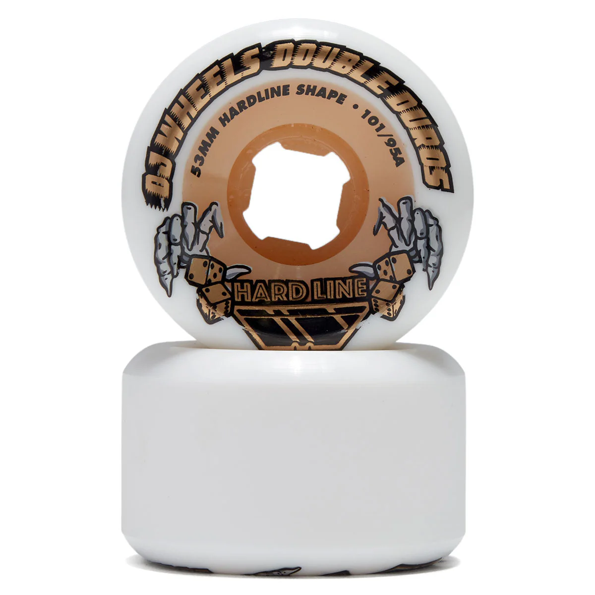 OJ Double Duro Hardline 101a/95a Skateboard Wheels - Gum - 53mm - Image 2