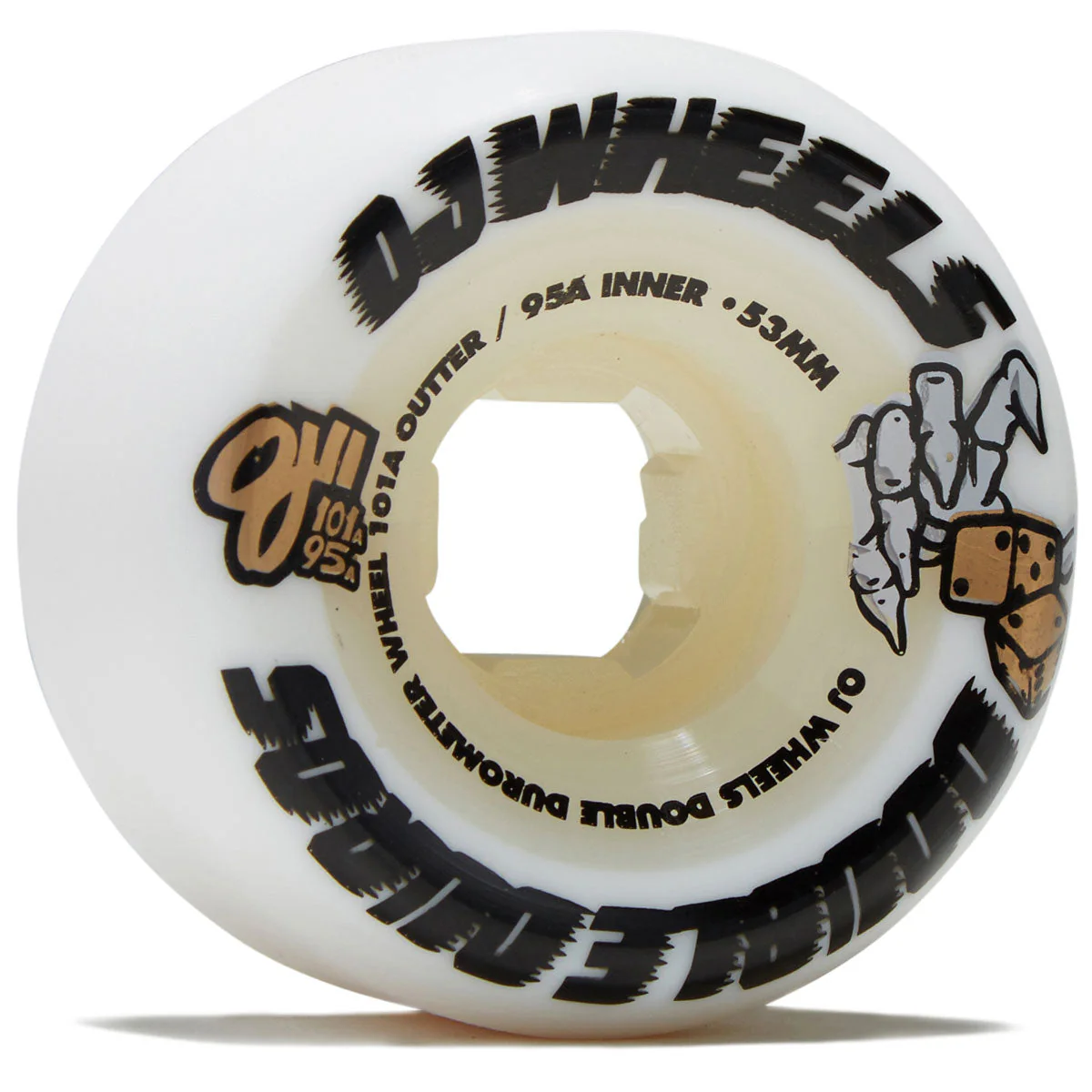 OJ Double Duro Mini Combo 101a/95a Skateboard Wheels - White/White - 53mm