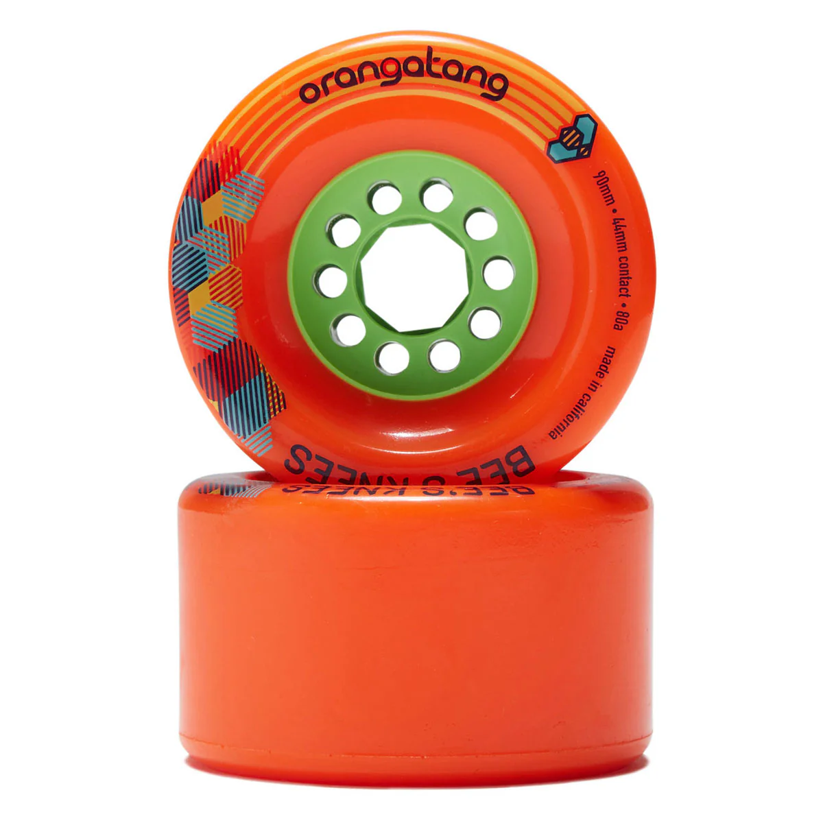 Orangatang Bee's Knees 80a Longboard Wheels - Orange - 90mm - Image 2