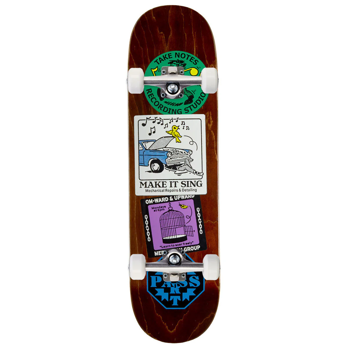 Passport Coaster Series Om-Ward And Upward Skateboard Complete - 8.375"